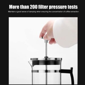 French Press Coffee Maker, 11.8oz Borosilicate Glass Carafe French Press Espresso and Tea Maker with Triple Filters Glass Coffee Pot Tea Kettle