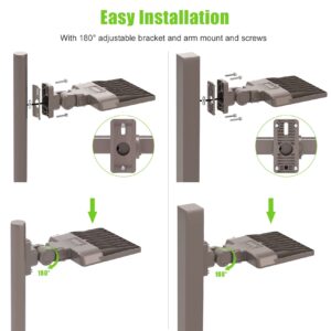 150W LED Parking Lot Light with Photocell UL DLC Listed 22500LM Commercial LED Shoebox Pole Lights Arm Mount Flood Lights Dusk to Dawn IP65 Outdoor Area Sport Court Street Road Lighting AC 100-277V