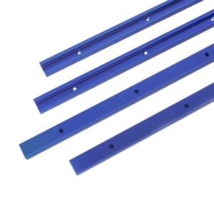 4 Pack 48" T-Track for Woodworking with Screws, Aluminum Alloy Woodworking Tools Double Cut Profile Universal T-Tracks with Predrilled Mounting Holes, Anodized Blue