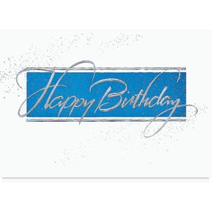 the gallery collection, 25 personalized birthday cards with foil-lined envelopes (happy birthday sparkle), for business or consumer