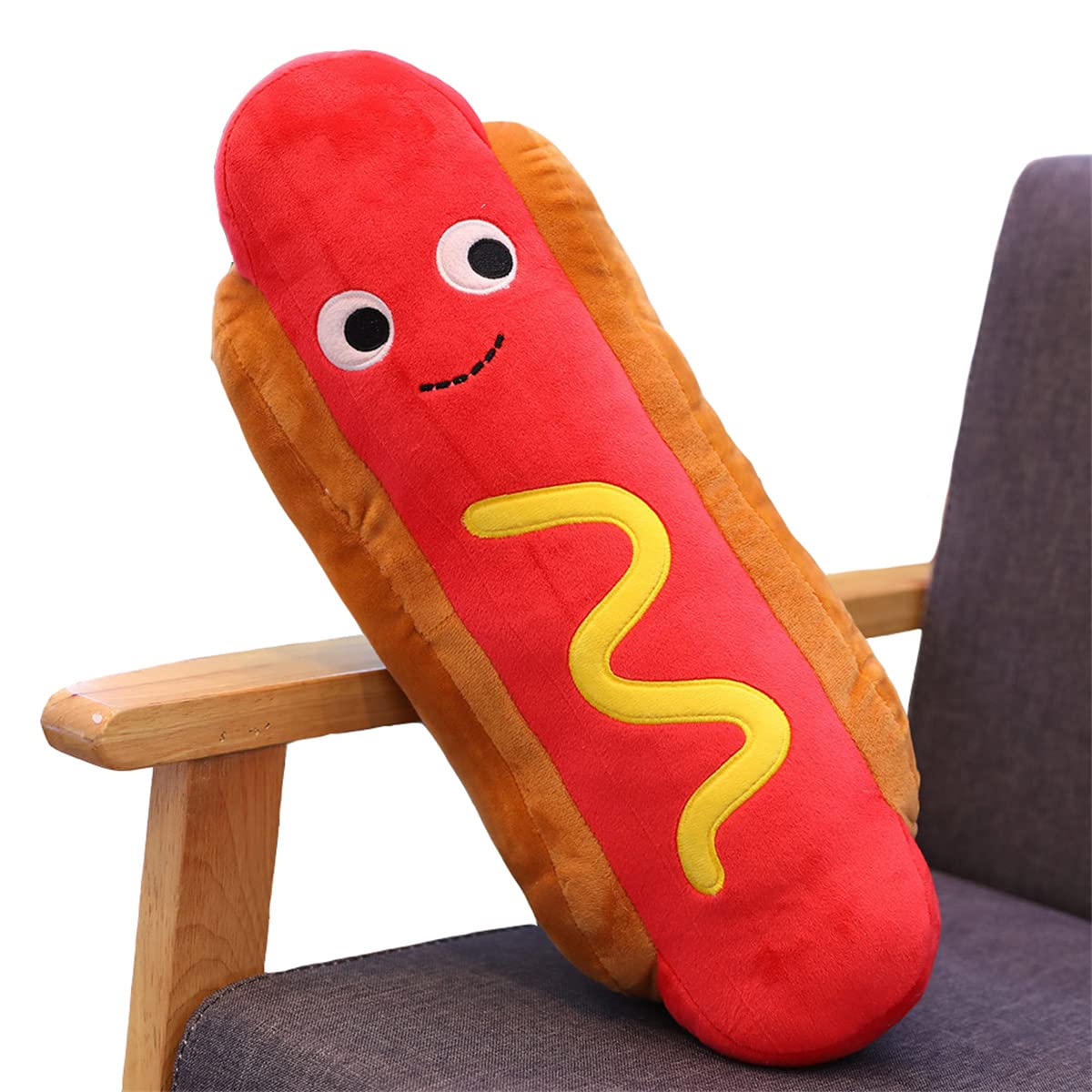 Zctghvy Hot Dog Plush Toy Pillow Hotdog Stuffed Pillow Funny Throw Pillows 17.7 inch Soft Food plushies Gift for Children