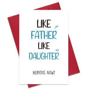 rollupjoy like father like daughter card, funny father’s day card from daughter, humor birthday card for dad him