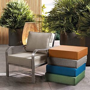 ARTPLAN Olefin 24x24 Deep Seat Patio Cushions for Outdoor Furniture,Extra 6 inch Thick,Back 18"x24",Removable,Replacement,Solid/Floral,Outdoor/Indoor,Khaki