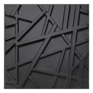 art3d pvc decorative textures black 3d wall panels for interior wall décor, black wall decor,pack of 12 tiles 32 sq ft