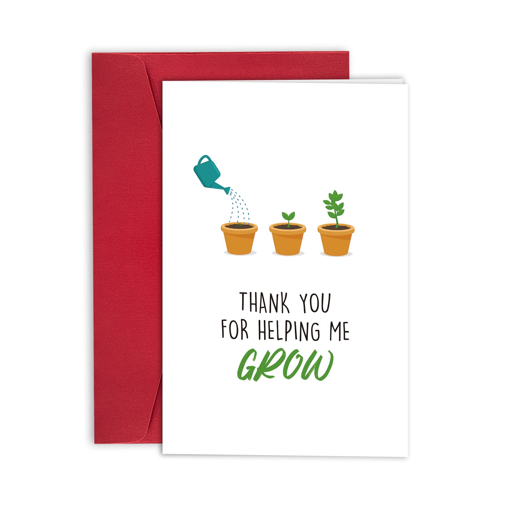 Ulbeelol Thank You for Helping Me Grow Card, Appreciation Card for Mom Dad Nurse Uncle Grandpa, Funny Thank You Teacher Card