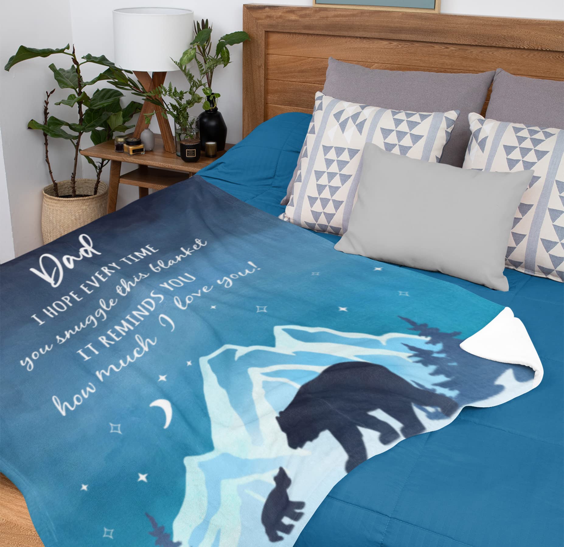 Julazy Dad Gifts Blanket, Birthday Gifts for Dad from Daughter Son 60"x50" Throw Blanket, Fathers Day Papa Gifts from Kids, Best Dad Ever Gifts Ideas from Son, Bonus Dad Gifts for Daddy