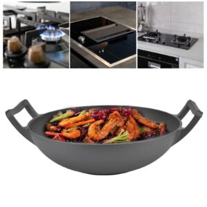 BTIHCEUOT Double Handle Wok, NonStick Cast Iron Pan Pot for Halogen Stove for Kitchen