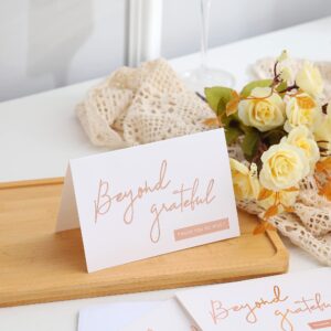 Rose Gold Beyond Grateful Thank You Cards with Envelopes - 36 PK - 4x6 Inches Bridal Shower Thank You Cards Baby Shower Baby Girl Thank You Notes for Wedding Birthday