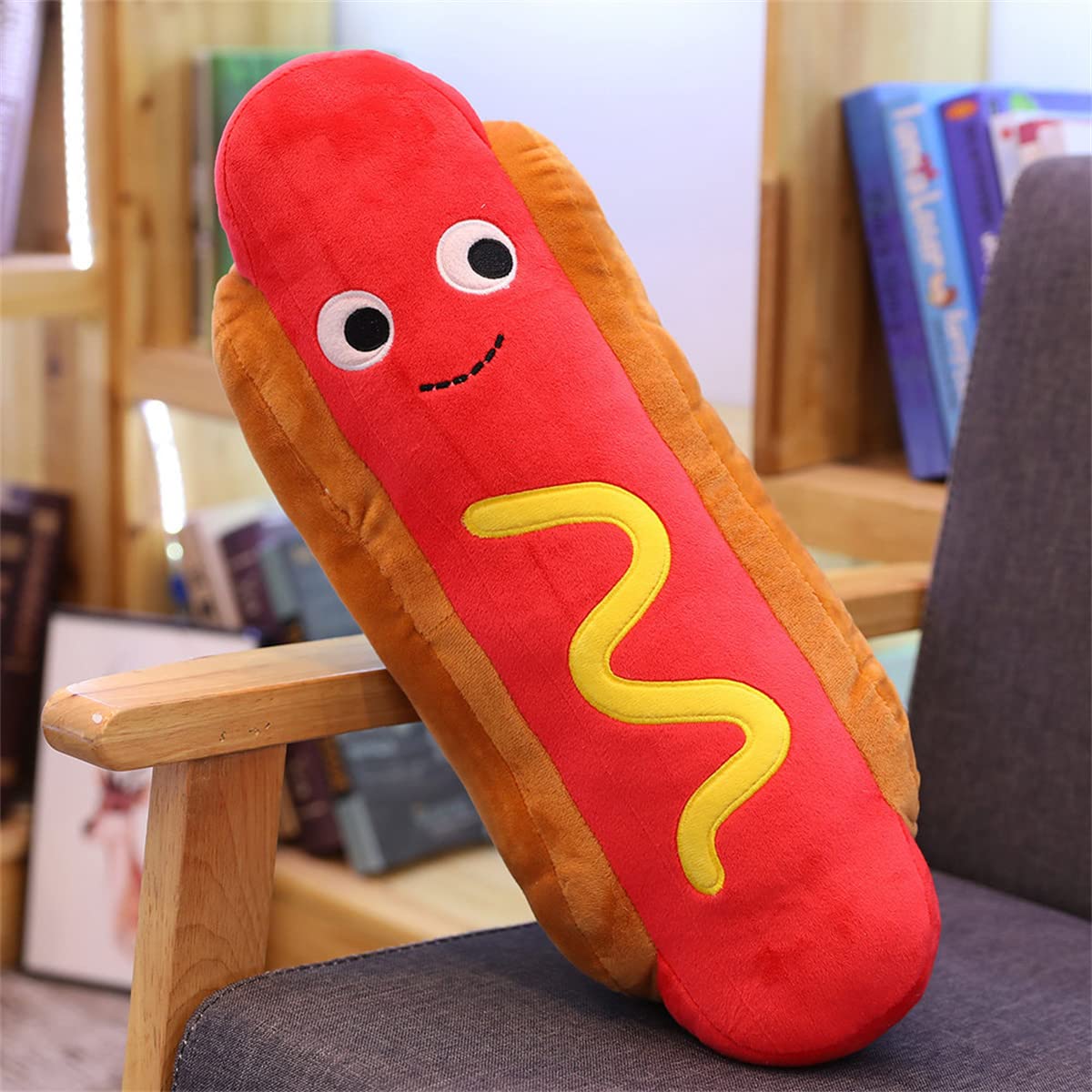 Zctghvy Hot Dog Plush Toy Pillow Hotdog Stuffed Pillow Funny Throw Pillows 17.7 inch Soft Food plushies Gift for Children