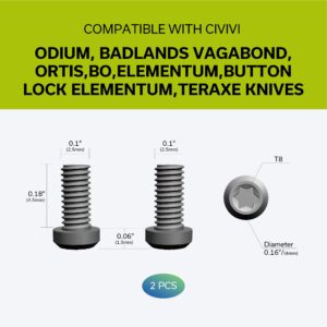 CIVIVI Titanium Pocket Clip with Titanium Screws, Suitable for Models Listed on the Product Description T001A (Plain)