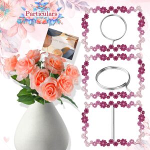 30 Pcs Metal Wire Floral Picks 13 Inch Wire Floral Place Card Holder Picks, Photo Memo Holder, Round Table Name Number Card Holder for Wedding Party Birthday (Silver) Round