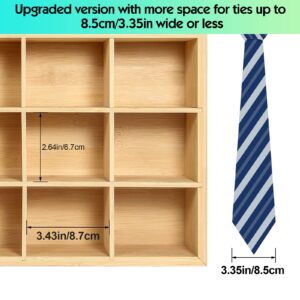 B4Life Tie Rack Wall Mounted Tie Box,Tie Organizer Tie Display Racks for Wall, Bamboo Tie Storage Tie Organizer for Men Tie Holder Wall Mount(Storage 16 Ties) (Yellow)