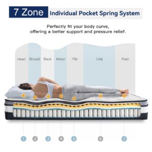 Vesgantti Twin Mattress 8 Inch Innerspring Multilayer Hybrid Single Mattress - Ergonomic Design with Memory Foam and Pocket Spring Mattress Twin Size - Box Top Series Medium Firm Feel