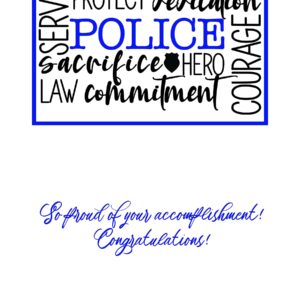 Red Door Inspirations Graduation Cards - Fire Academy Graduation, Police Academy Graduation, Law School Graduation, Single Card & Envelope (Police Academy Graduation)