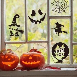 RINOLY 24 PCS Small Halloween Stencils for Painting on Wood, 3x3 inch Halloween Pumpkin Stencils Reusable for DIY Ornaments Halloween Decoration