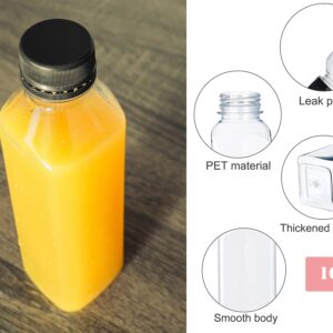 10 OZ Plastic Juice Bottles, Reusable Bulk Beverage Containers, for Juice, Milk and Other Beverages, 4 Pcs.