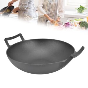 BTIHCEUOT Double Handle Wok, NonStick Cast Iron Pan Pot for Halogen Stove for Kitchen