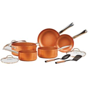 copper chef 10 piece nonstick pan set, with ceramitech