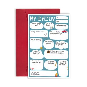 funny father's day card, unique fill in blanks birthday card for dad, interesting bday card for daddy