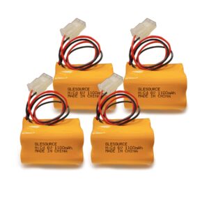 glesource(4 pack) 6v 1100mah ni-cd battery pack replacement for aritech 10050205 lithonia enb-06006 enb06006 prescolite exit sign emergency light sharp 51500rs ce140p e82082100