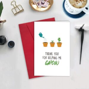 Ulbeelol Thank You for Helping Me Grow Card, Appreciation Card for Mom Dad Nurse Uncle Grandpa, Funny Thank You Teacher Card