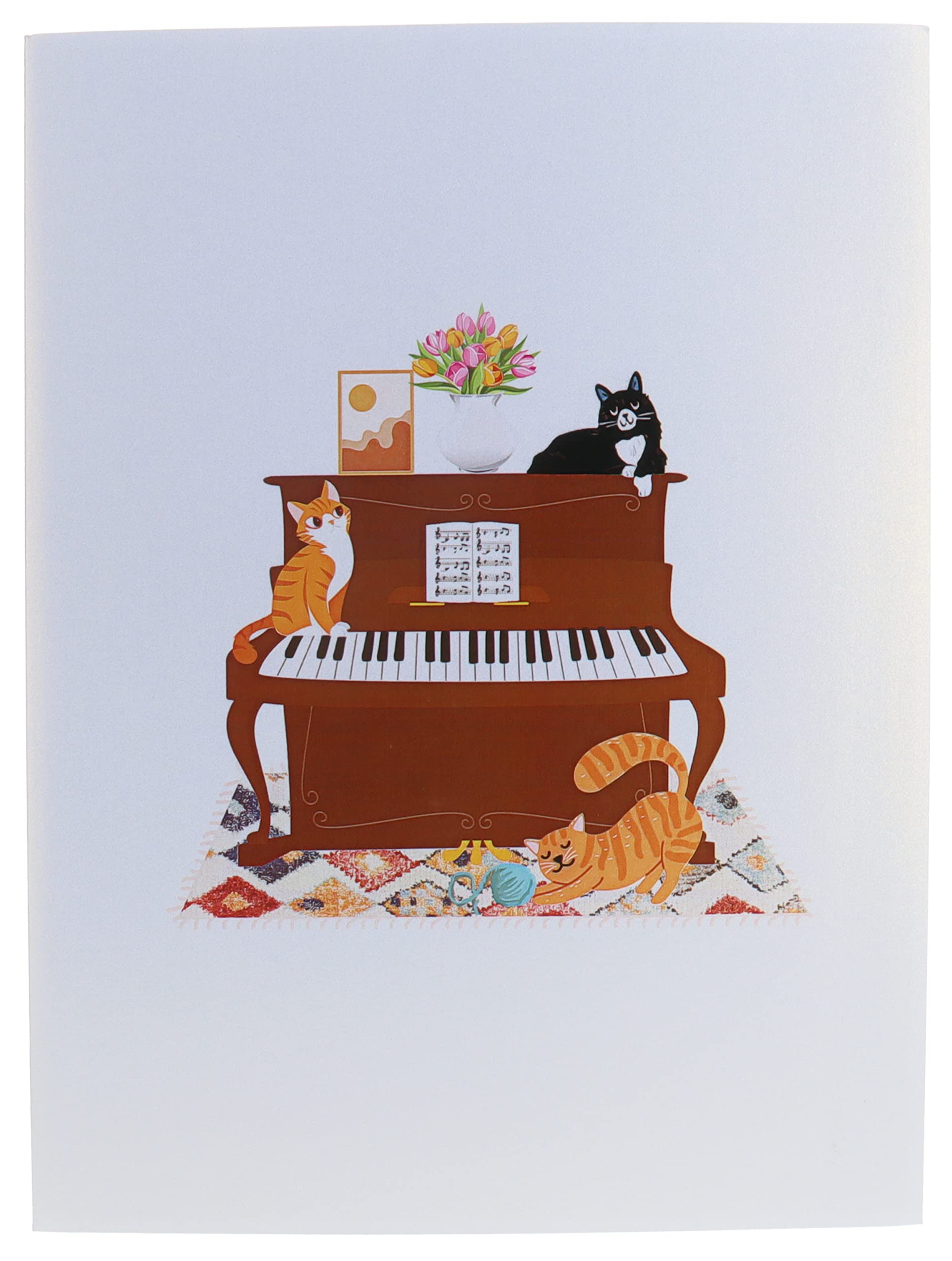 iGifts And Cards Crazy Cats With Fancy Piano 3D Pop Up Greeting Card - Cute Music Graduation Card, Awesome Cat Lovers Gift, Funny Happy Birthday Wish, Feline Party, Housewarming, Best Friendship