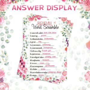 300 Pcs Bridal Shower Games Supplies Include 5 Sets 50 Wedding Games Cards and 50 Pencils, Bridal Shower Decorations Bridal Favors for Guests Bride Groom Bridal Wedding, 50 Guests (Fresh Style)