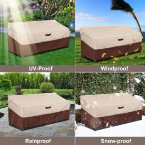 ELEXTYLE Waterproof Outdoor Couch Cover, Heavy Duty Patio Sofa Cover, Windproof Outdoor Loveseat Cover,Studry Outdoor Furniture Cover,62W X 33D X 32H Inch