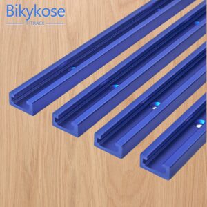 4 Pack 48" T-Track for Woodworking with Screws, Aluminum Alloy Woodworking Tools Double Cut Profile Universal T-Tracks with Predrilled Mounting Holes, Anodized Blue