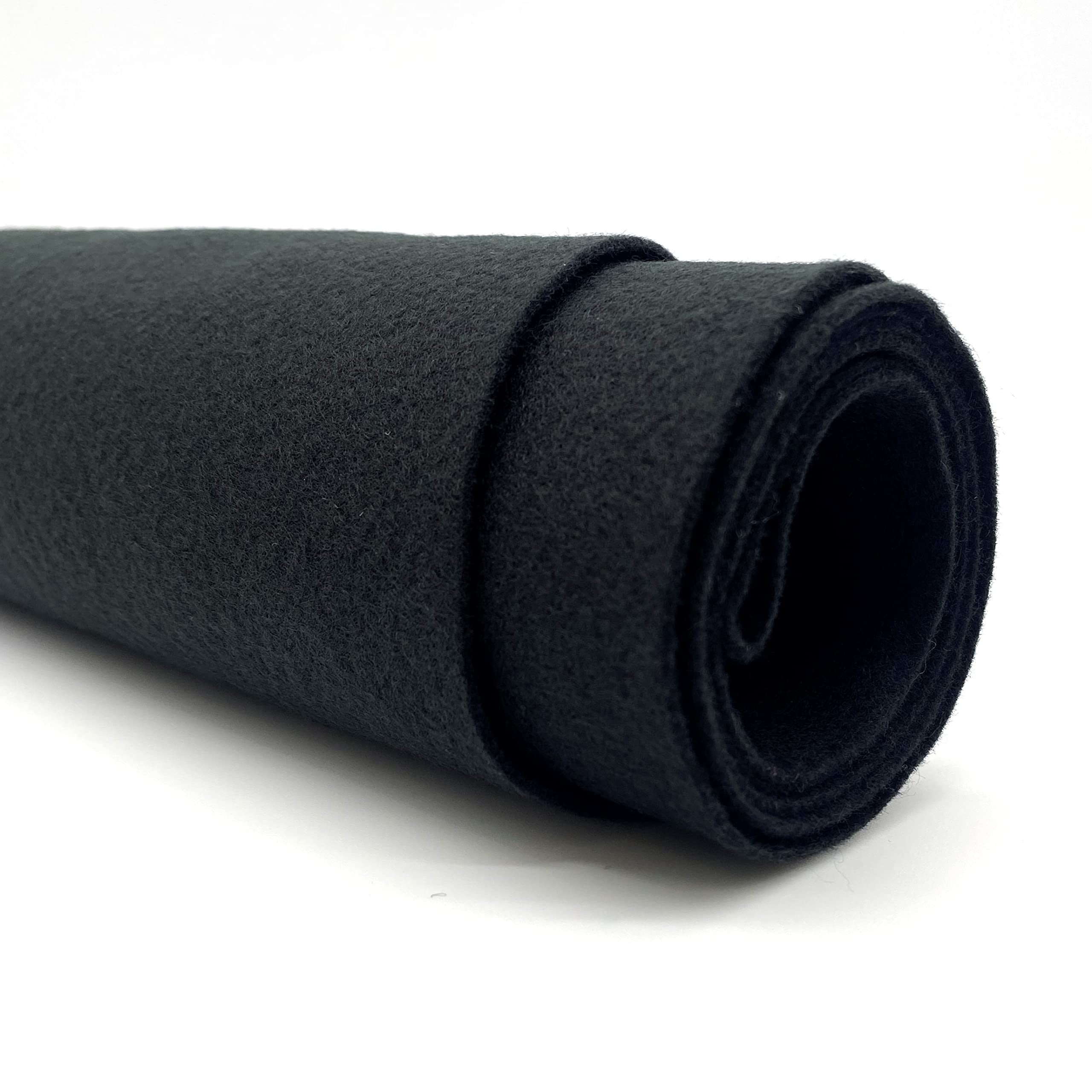 Ice Fabrics Craft Felt Fabric by The Yard - 72" Wide & 1.6mm Thick Acrylic Felt - Soft and Durable Black Felt Fabric for DIY Arts & Crafts, Decorations and More - 1 Yard Black