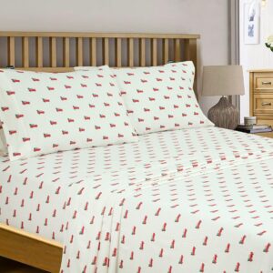 LAMANNI Printed Flannel Sheet Set - Soft, Warm, Moisture Wicking - Bedding Set (Twin, Tree Truck)