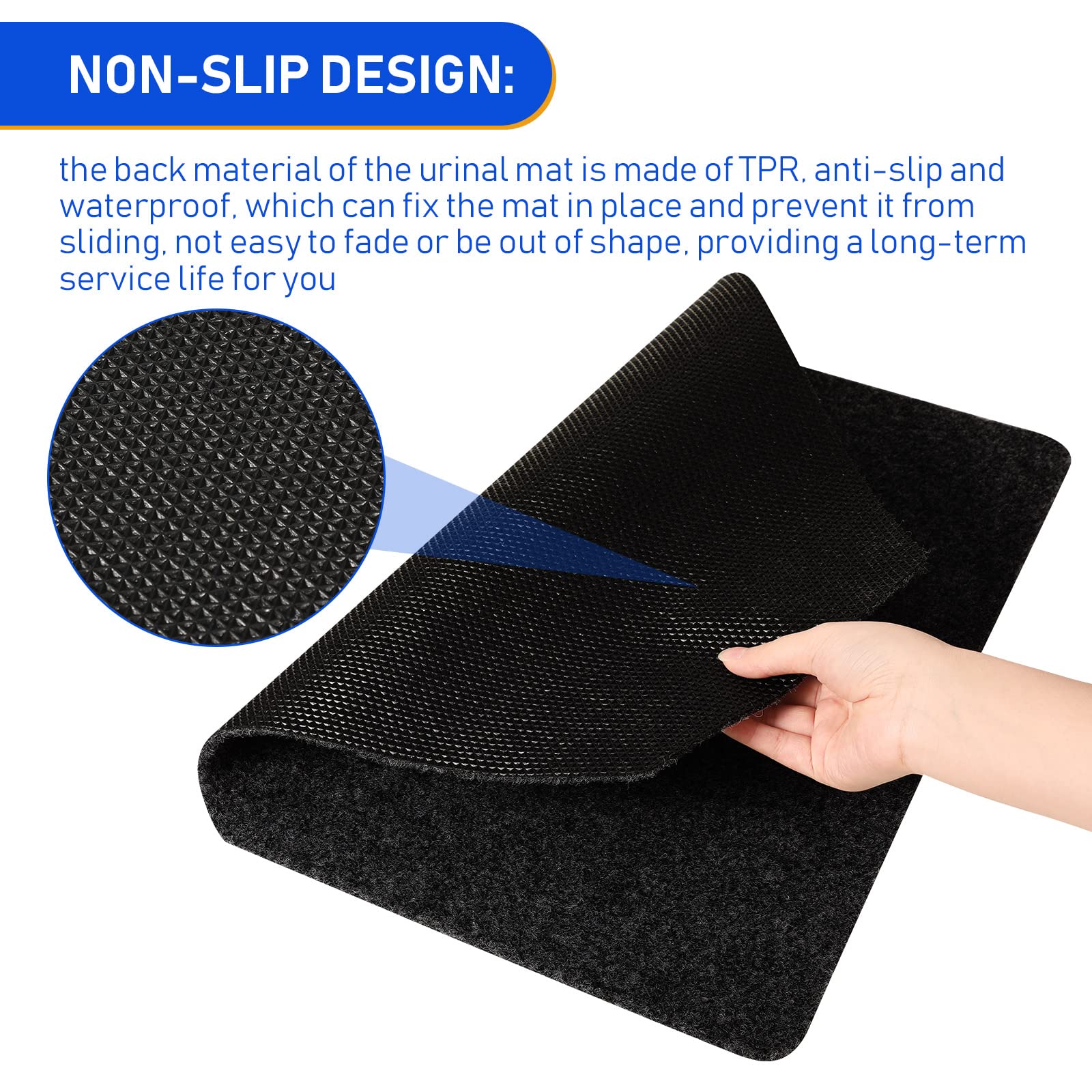 Nuanchu 20 Pack Nonslip Urinal Mats Urinal Floor Mats Water Absorption Urinal Mat Bathroom Urinal Floor Pads for Men's Bathroom Restroom (Black)