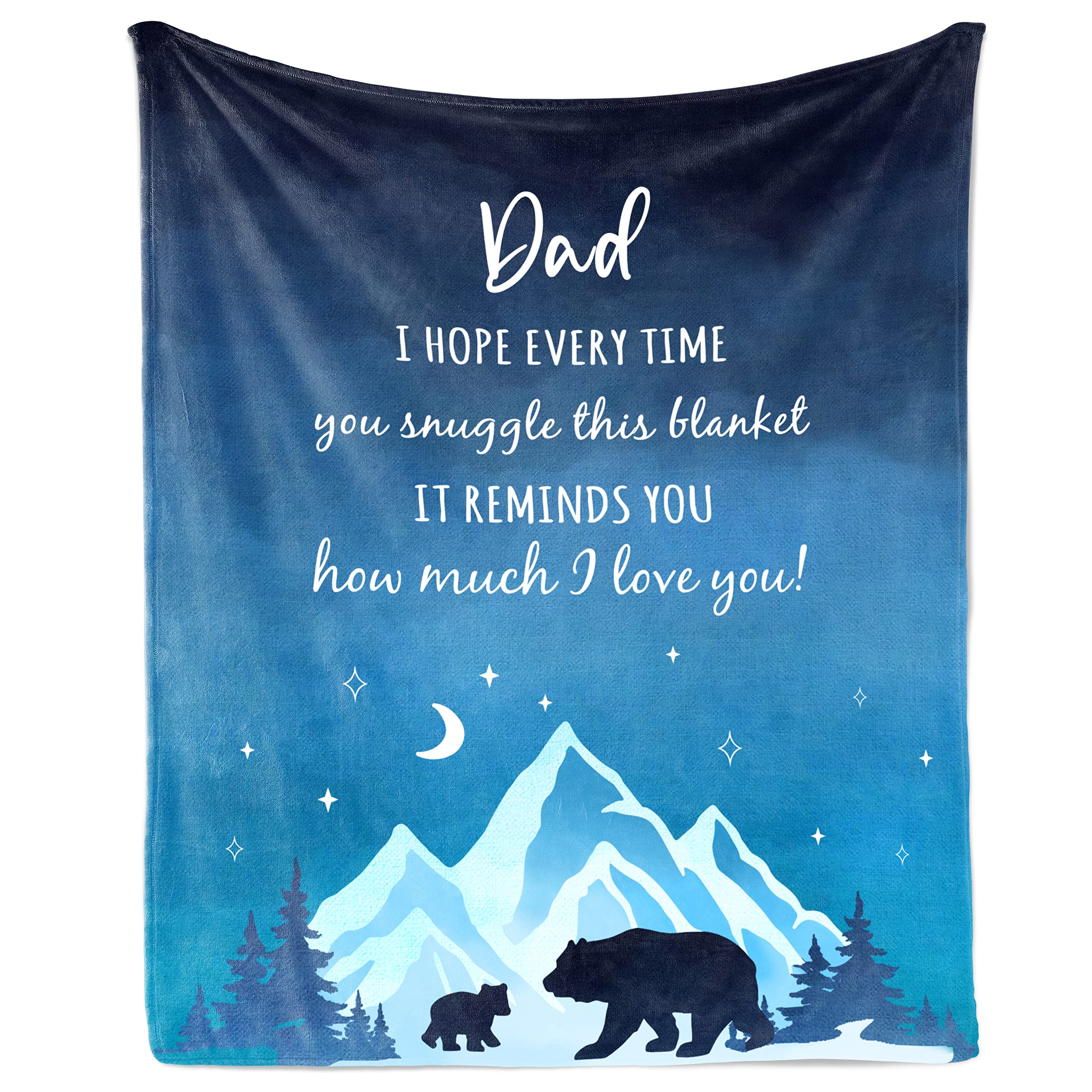 Julazy Dad Gifts Blanket, Birthday Gifts for Dad from Daughter Son 60"x50" Throw Blanket, Fathers Day Papa Gifts from Kids, Best Dad Ever Gifts Ideas from Son, Bonus Dad Gifts for Daddy