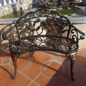 KAILI Garden Bench, Metal Aluminum Rose, Suitable for Garden Porch Park Front Porch Balcony Outdoor (Bronzed)