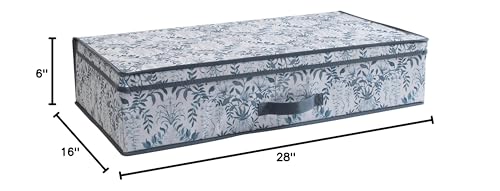 Laura Ashley Non-Woven Under The Bed Storage Box | Dimensions: 28"x 16"x 6" | Bedroom Organization | Foldable | Lidded | Parterre