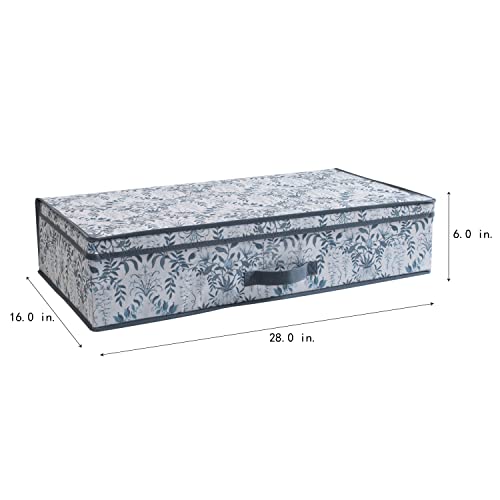 Laura Ashley Non-Woven Under The Bed Storage Box | Dimensions: 28"x 16"x 6" | Bedroom Organization | Foldable | Lidded | Parterre