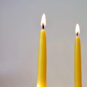 Candlestock Half Inch Beeswax Taper Candle Bundle - 2 Pairs of 1/2" All Natural USA Beeswax Taper Candles (Natural Beeswax, 6 Inch)