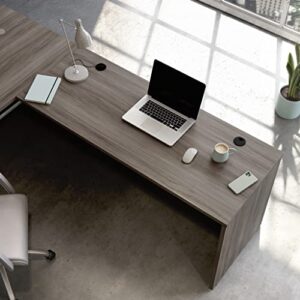 OfficeWorks by Sauder Affirm 60 X 24 Desk Shell/cred/Return, Hudson Elm Finish