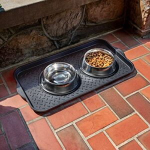 Mohawk Home Boot Tray All Weather Waterproof Mat for Entryway, Shoes, Pet Food Tray, Garden, Indoor Outdoor Black Plastic 1'3"x2'5"