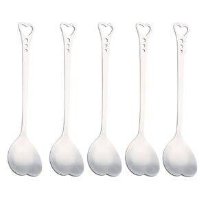 20 Pieces Heart Shaped Stainless Steel Dessert Spoons 5.7inch Coffee Spoon Teaspoon Stirring Spoon Ice Cream Spoon for Home, Restaurant Kitchen, Cafe or Bar.