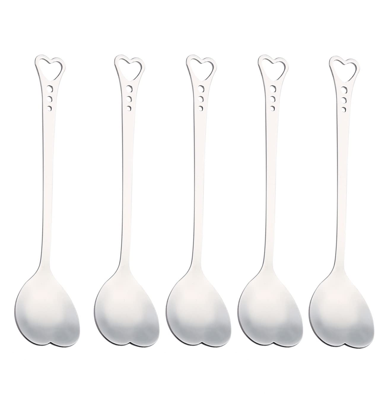 20 Pieces Heart Shaped Stainless Steel Dessert Spoons 5.7inch Coffee Spoon Teaspoon Stirring Spoon Ice Cream Spoon for Home, Restaurant Kitchen, Cafe or Bar.