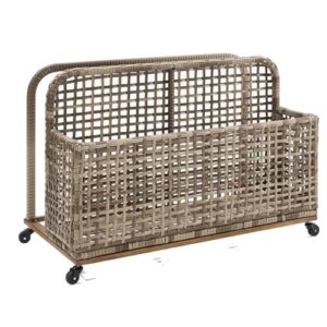 afuera living coastal wicker / rattan pool storage caddy in natural