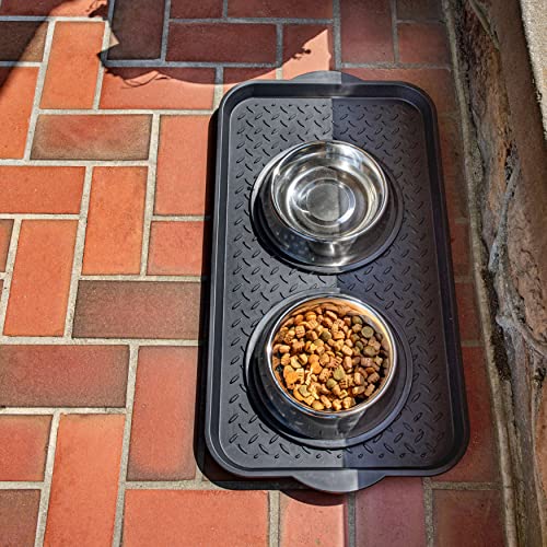 Mohawk Home Boot Tray All Weather Waterproof Mat for Entryway, Shoes, Pet Food Tray, Garden, Indoor Outdoor Black Plastic 1'3"x2'5"