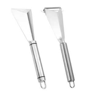 klyuqoz fruit carving knife, 2 pack fruit cutter, stainless steel vegetable carving tools, triangular shape diy carving knives for home kitchen platter tray decoration（silver）