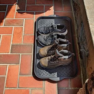 Mohawk Home Boot Tray All Weather Waterproof Mat for Entryway, Shoes, Pet Food Tray, Garden, Indoor Outdoor Black Plastic 1'3"x2'5"