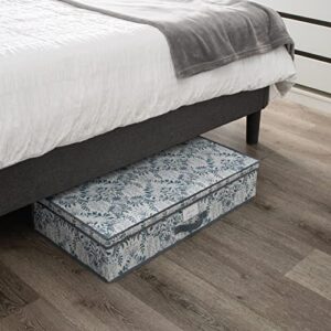 Laura Ashley Non-Woven Under The Bed Storage Box | Dimensions: 28"x 16"x 6" | Bedroom Organization | Foldable | Lidded | Parterre