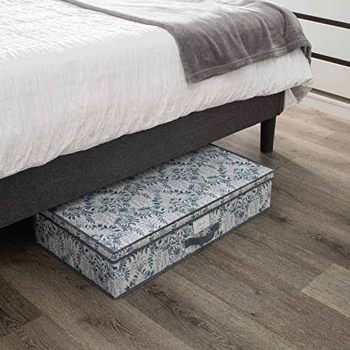 Laura Ashley Non-Woven Under The Bed Storage Box | Dimensions: 28"x 16"x 6" | Bedroom Organization | Foldable | Lidded | Parterre