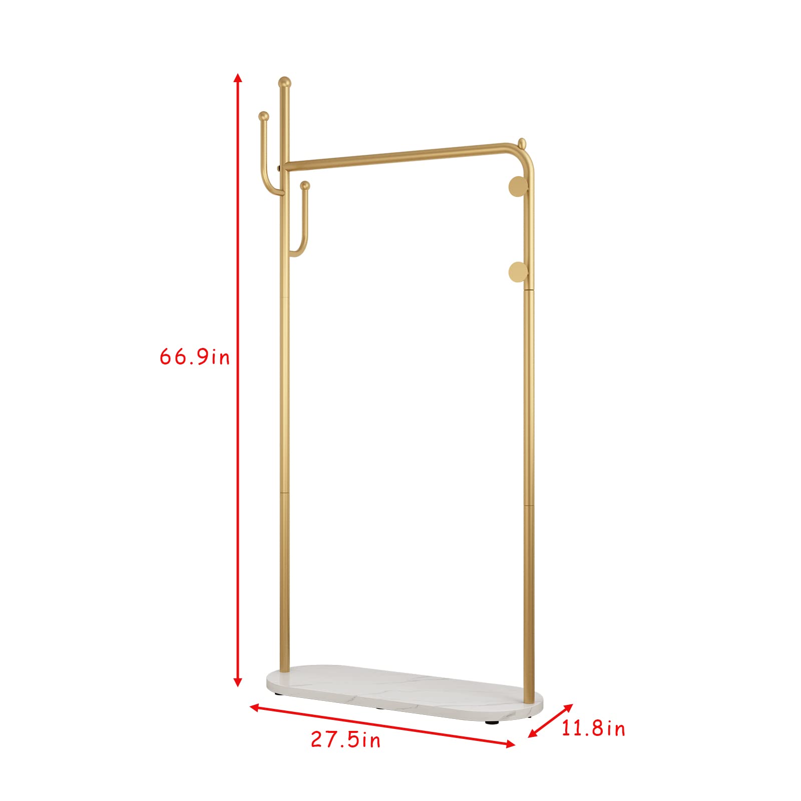 Gold Clothing Rack Gold Clothes Rack for Boutique Modern Clothing Racks with Marble Shelf, Gold Display Hanging Rack for Entryway Hallway Office or Bedroom