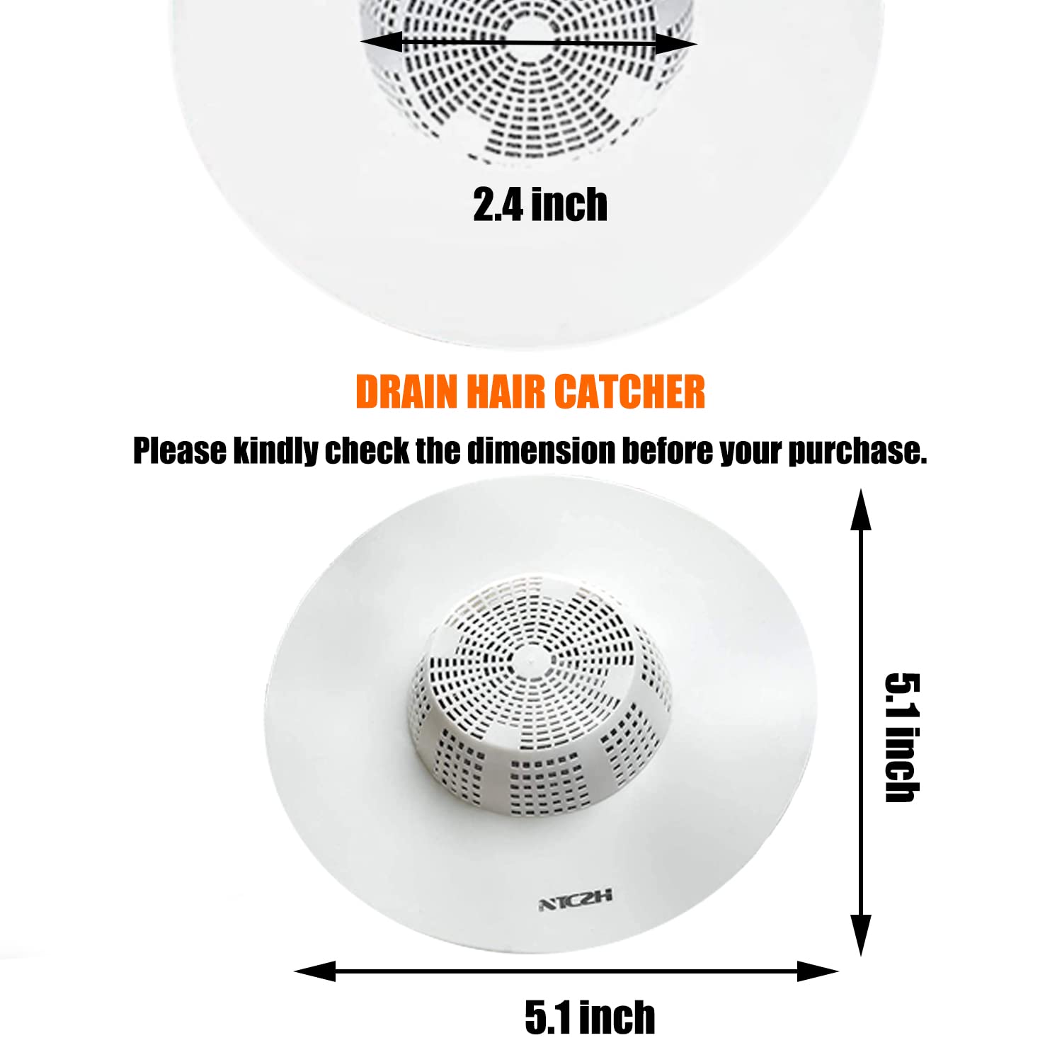 NTVKID Shower Drain Stopper, TPE/TPR Drain Hair Catcher, Flex Silicone Strainer for Shower/Bathtub/Laundry/Bathroom Laundry/Tub/Floor Drain/Kitchen Sink