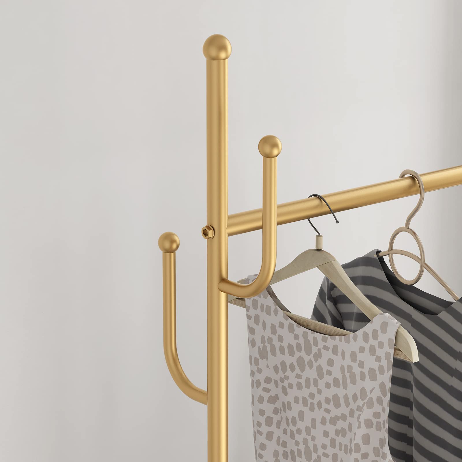 Gold Clothing Rack Gold Clothes Rack for Boutique Modern Clothing Racks with Marble Shelf, Gold Display Hanging Rack for Entryway Hallway Office or Bedroom